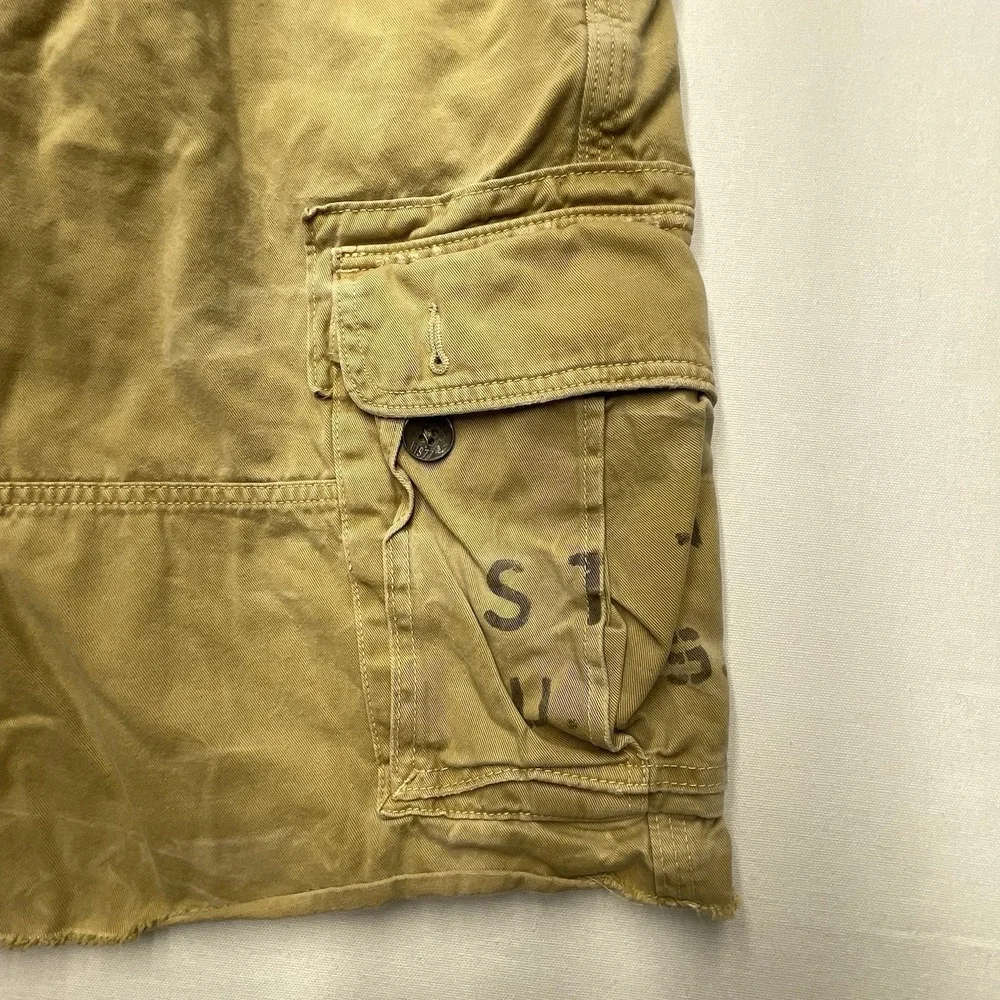 American Eagle Men's Cargo Shorts 31 Brown Distressed 11